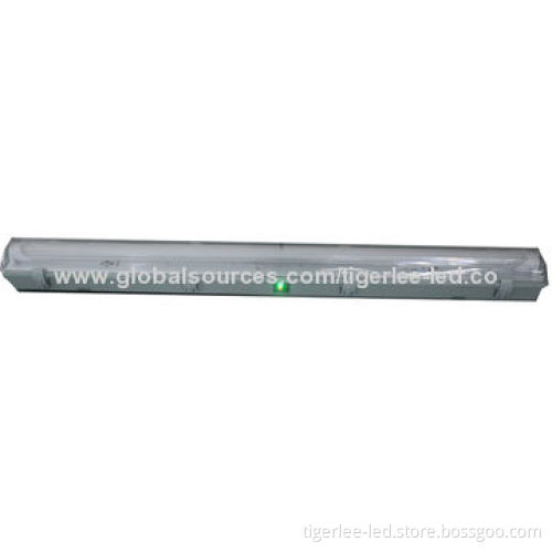 Single T8 LED emergency tube light fixture with battery backup, AC 200-240V, 9/18/22W
